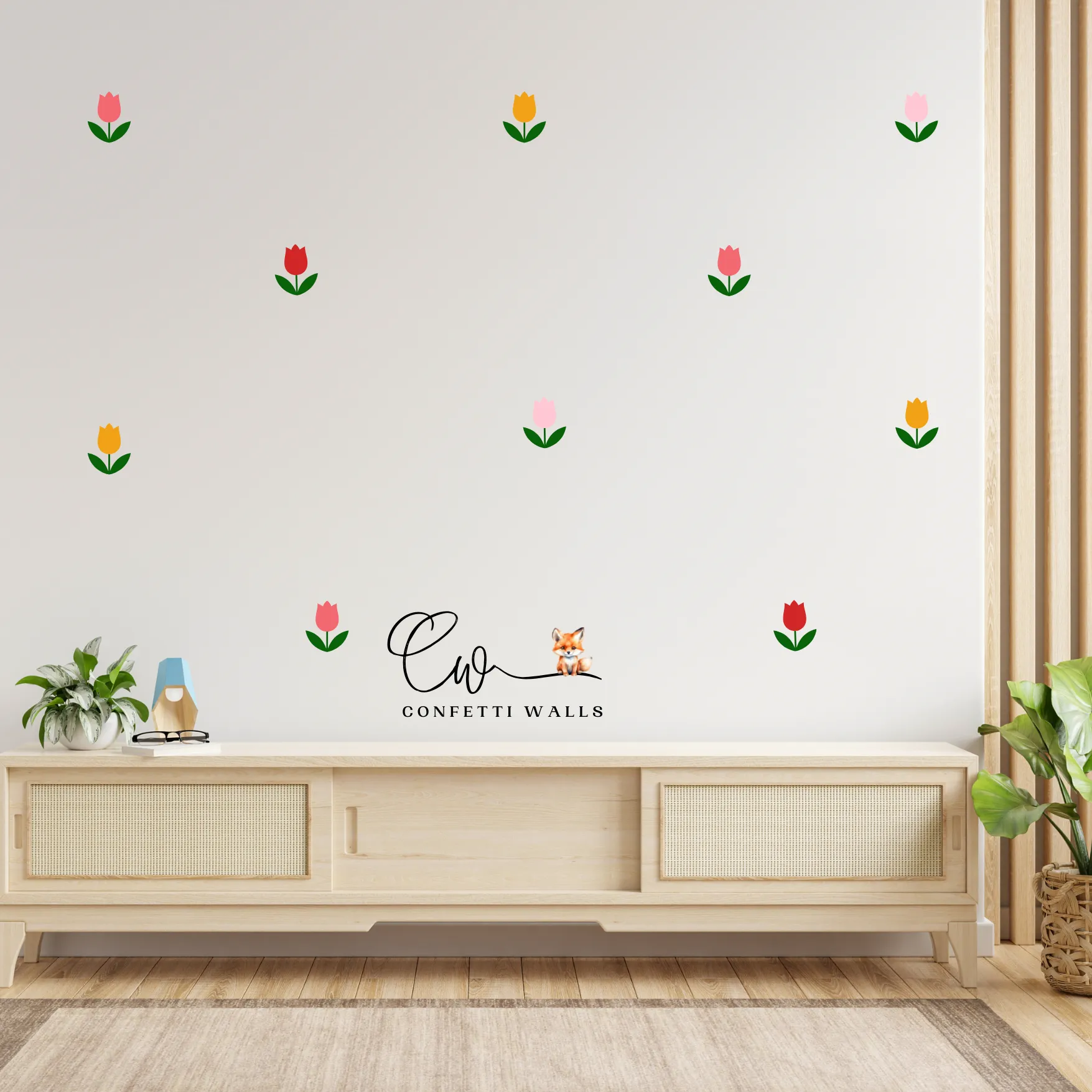 tulip flowers floral wall sticker