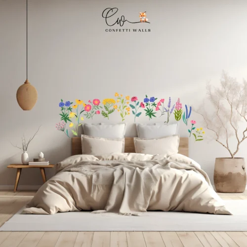 floral wildflower wall sticker