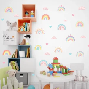 rainbow stars wall stickers