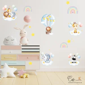 Baby room animal wall stickers