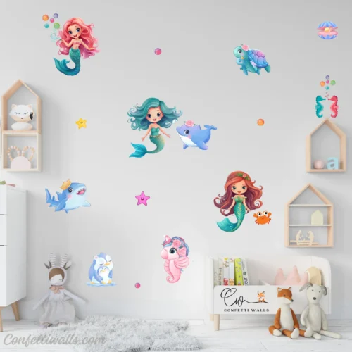 mermaid wall sticker kids room