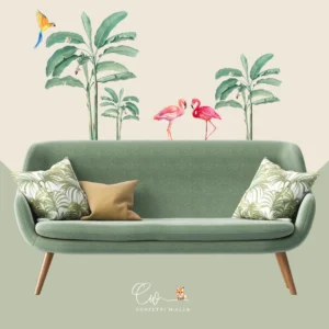 flamingo palm tree wall sticker decal